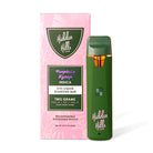A green Hidden Hills Liquid Diamonds Disposable vape pen is shown beside its pink-and-white Purplez Syrup Indica box, featuring THC-A, D9, Delta 8, and THCP in a rechargeable and user-friendly device.