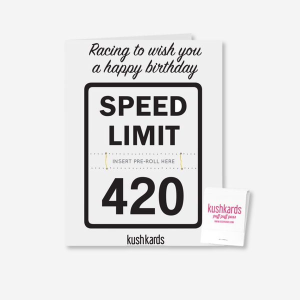 420 Speed Limit Birthday Card w/Matchbook
