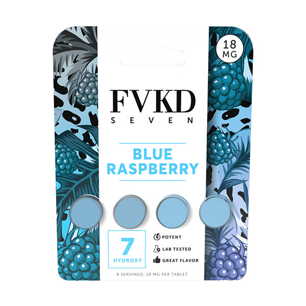 FVKD 7-OH Tablets Blue Raspberry flavor pack with 18mg potency, 4 tablets, lab tested and great flavor.