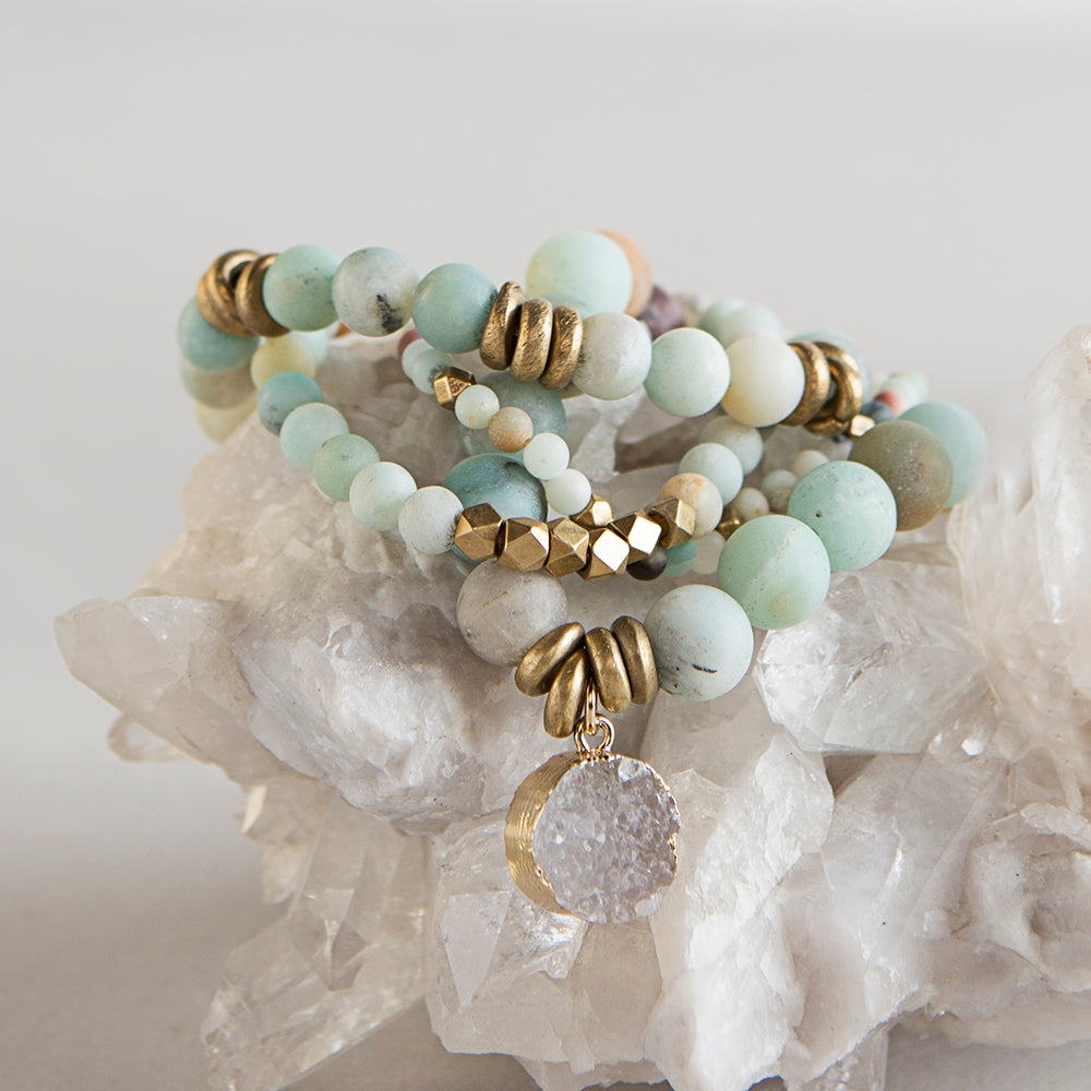 Amazonite Gemstone Stretch Bracelets - devine